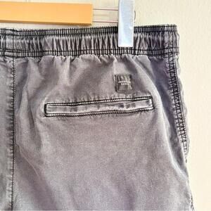 American Eagle Gray Flat Front Shorts W Drawstring & Elastic Waist